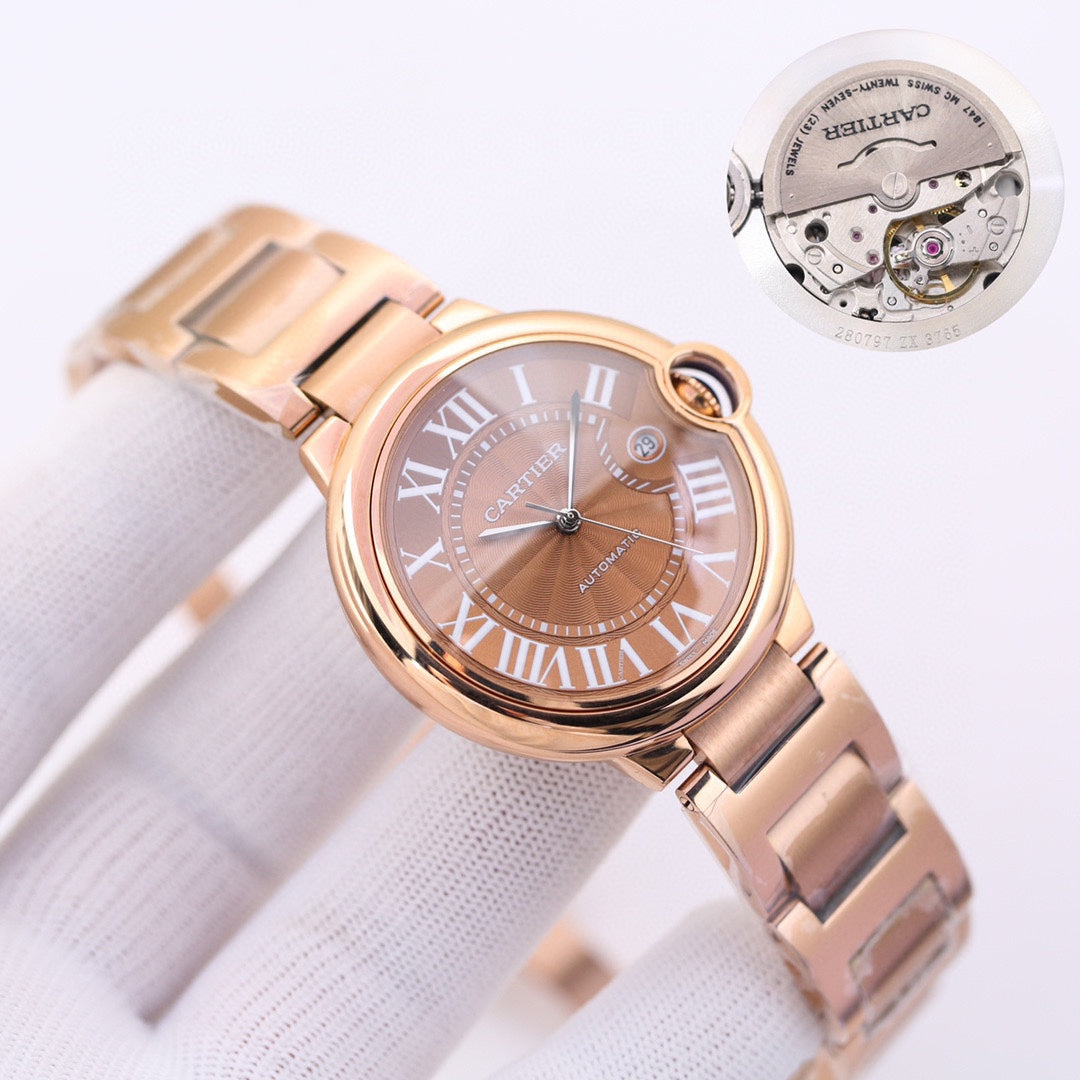 CARTIER BALLON BLEU DATE 42 PINK GOLD