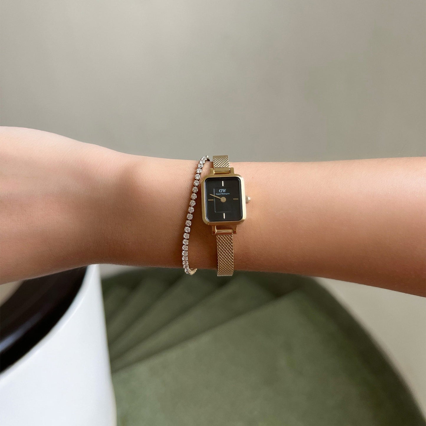 DW Quadro Mini Evergold Onyx Watch