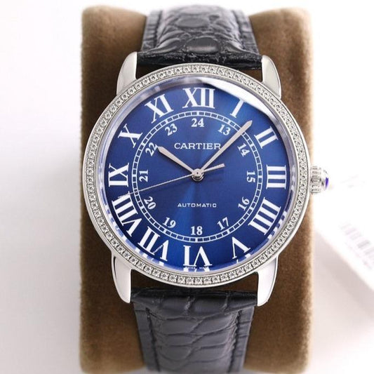 CARTIER RONDE SOLO DE CARTIE WHITE DIAL DIAMOND BEZEL