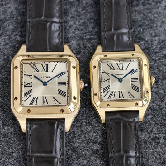 CARTIER SANTOS DUMONT LADY GOLD CASE CROCODILE STRAP