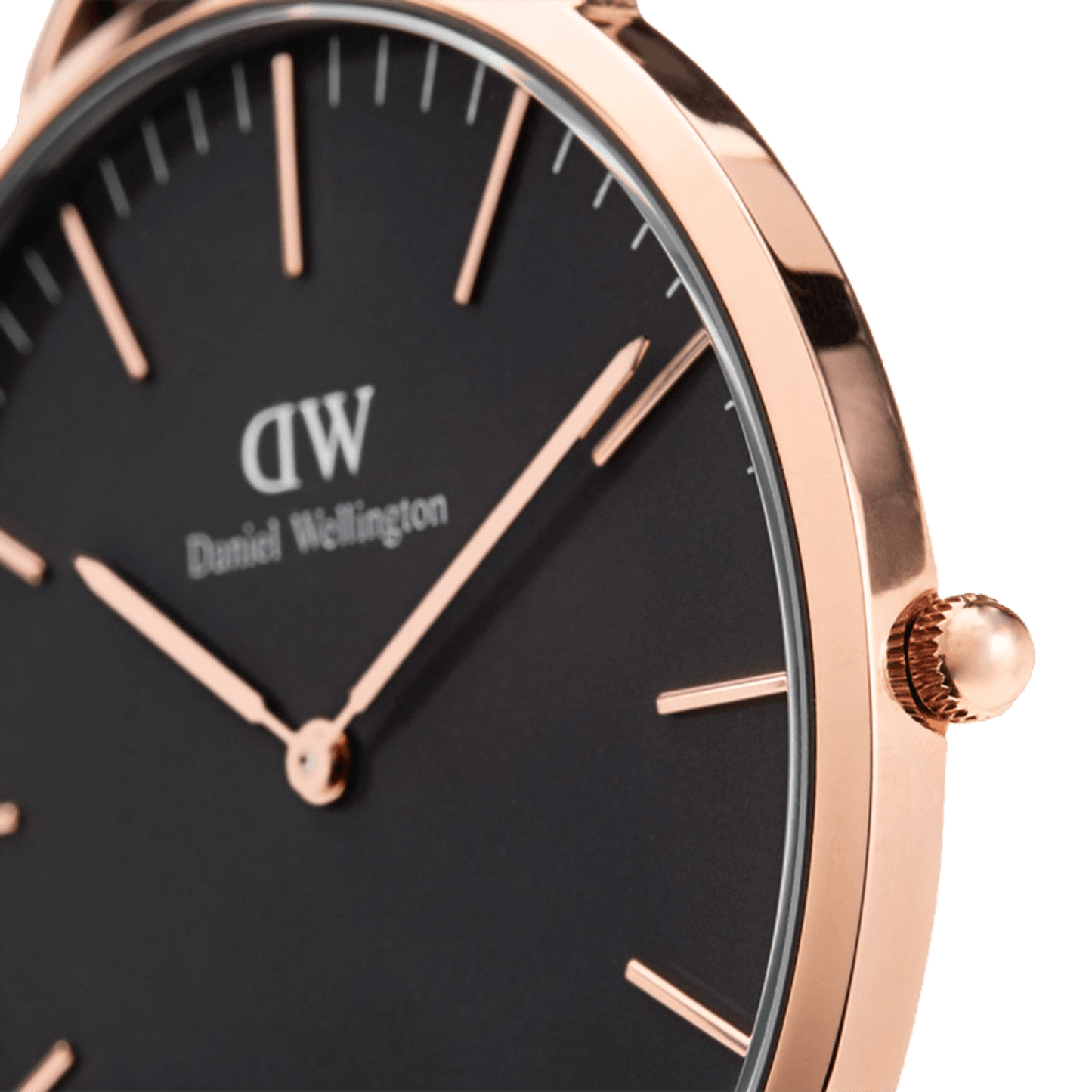 DW Classic St Mawes Black Rose Gold Watch