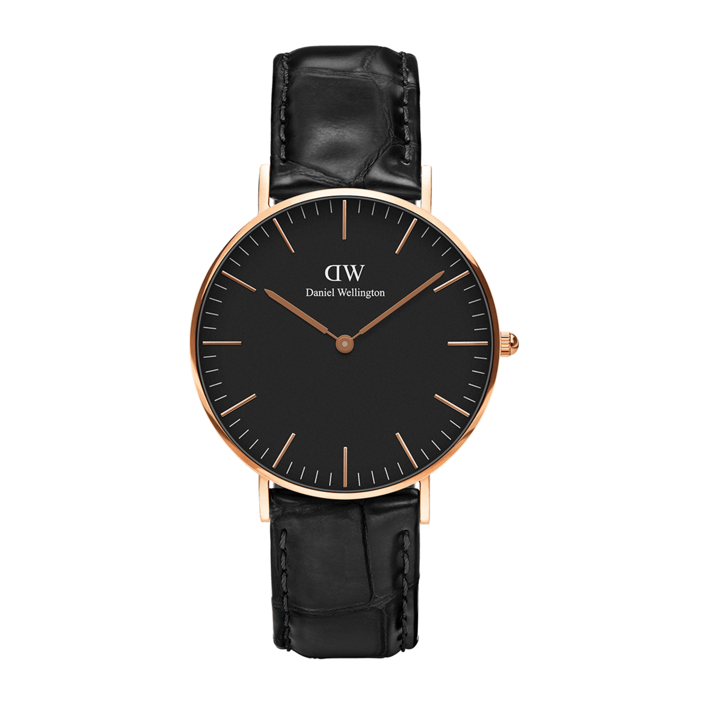 DW Classic Reading Black Rose Gold Watch