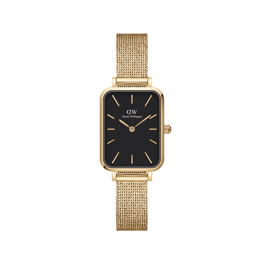 DW Quadro Pressed Evergold Black Gold Watch
