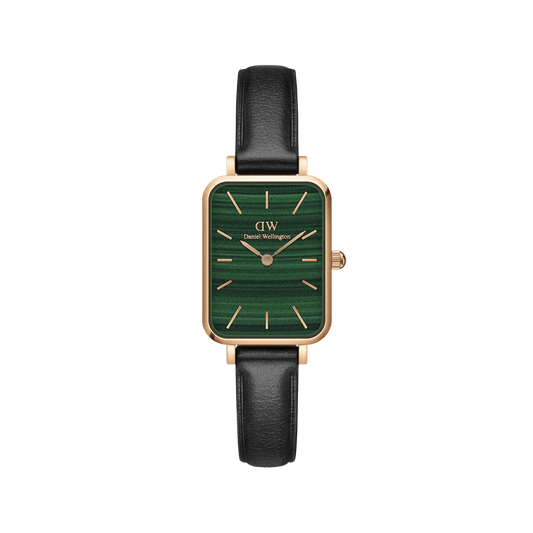 DW Quadro Pressed Sheffield Green Rose Gold Watch
