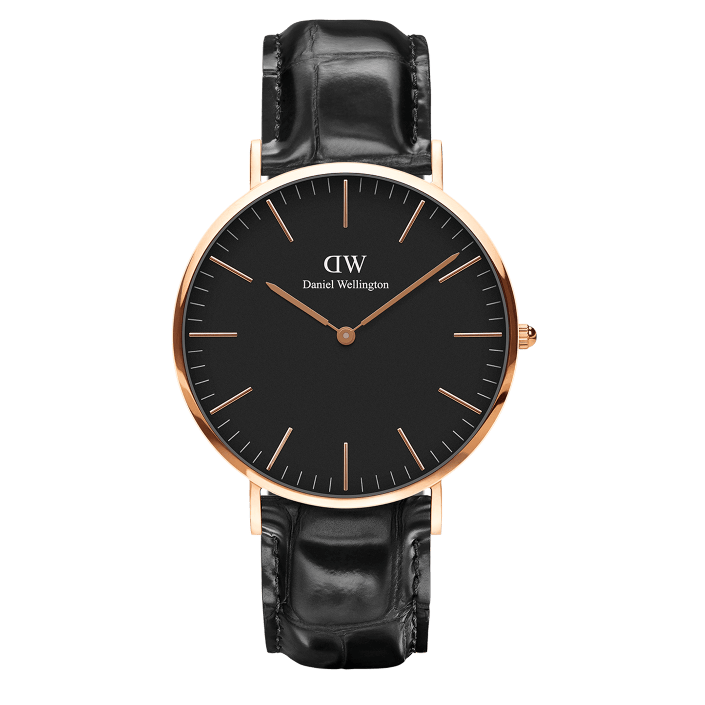 DW Classic Reading Black Rose Gold Watch