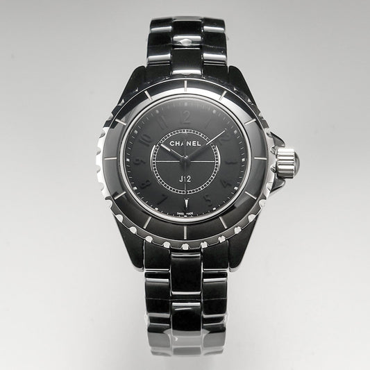CHANEL J12 Quartz Black Ceramic Black Numerals Black Dial
