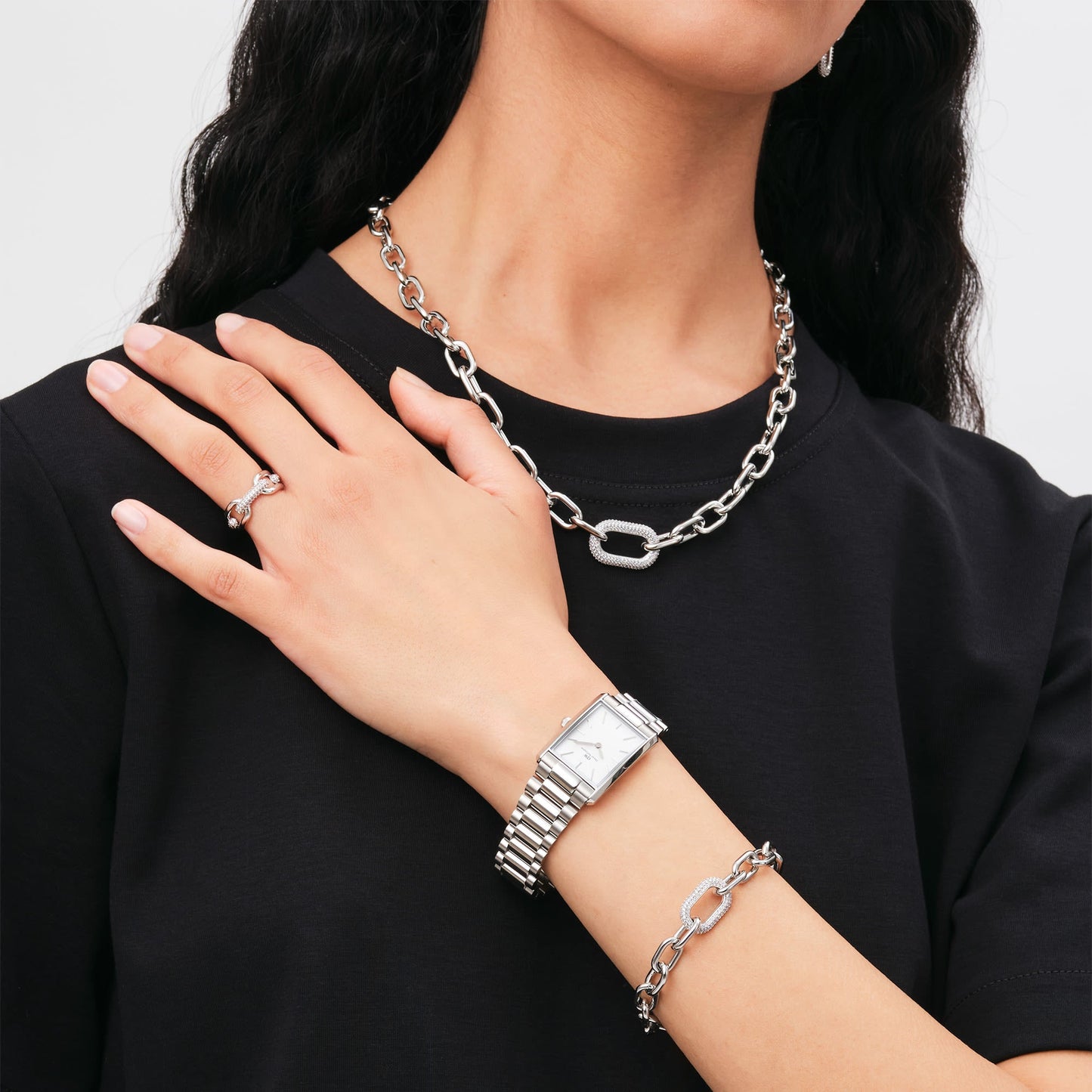 DW Bound 3-Link Silver Watch