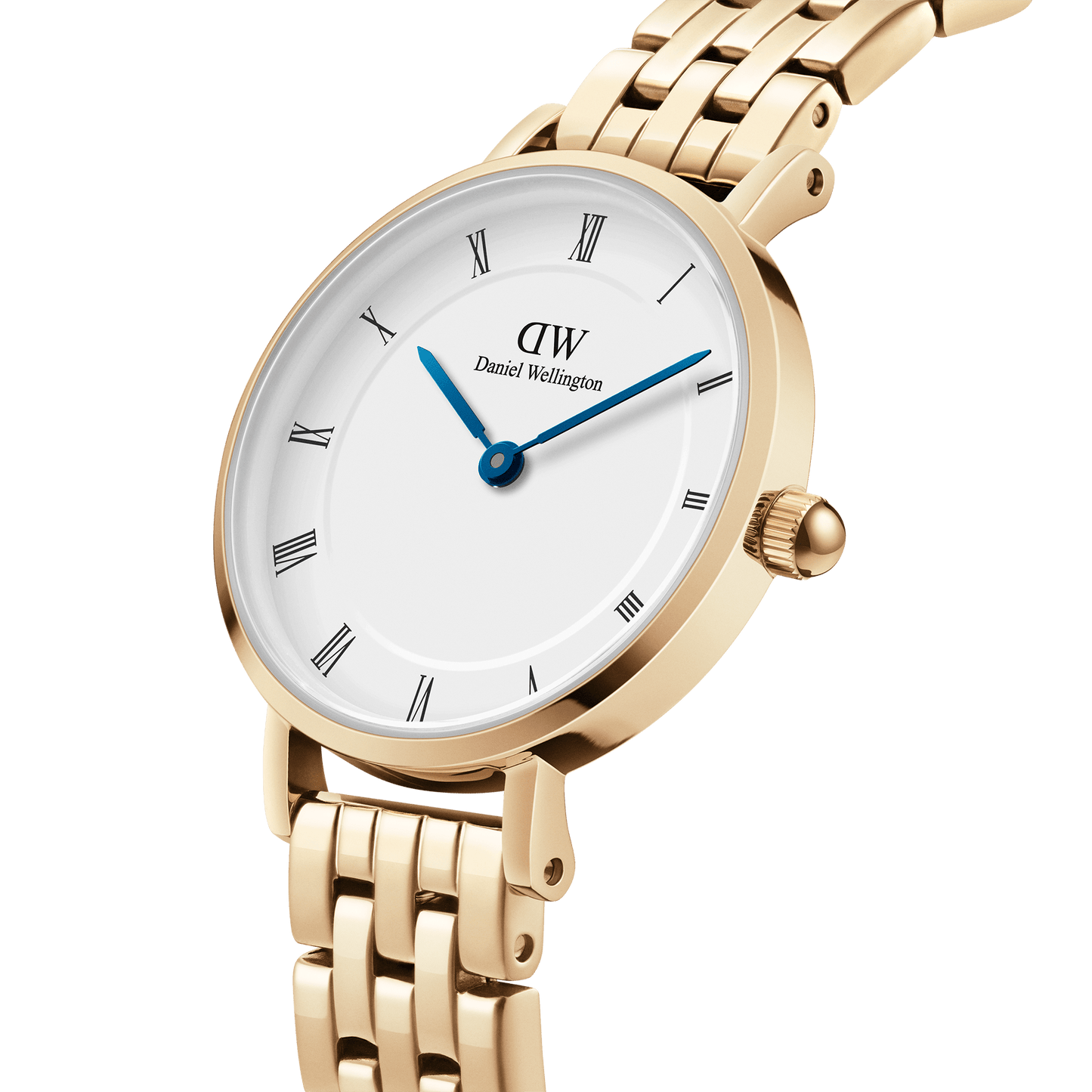 DW Petite Roman Numerals 5-Link Gold Watch
