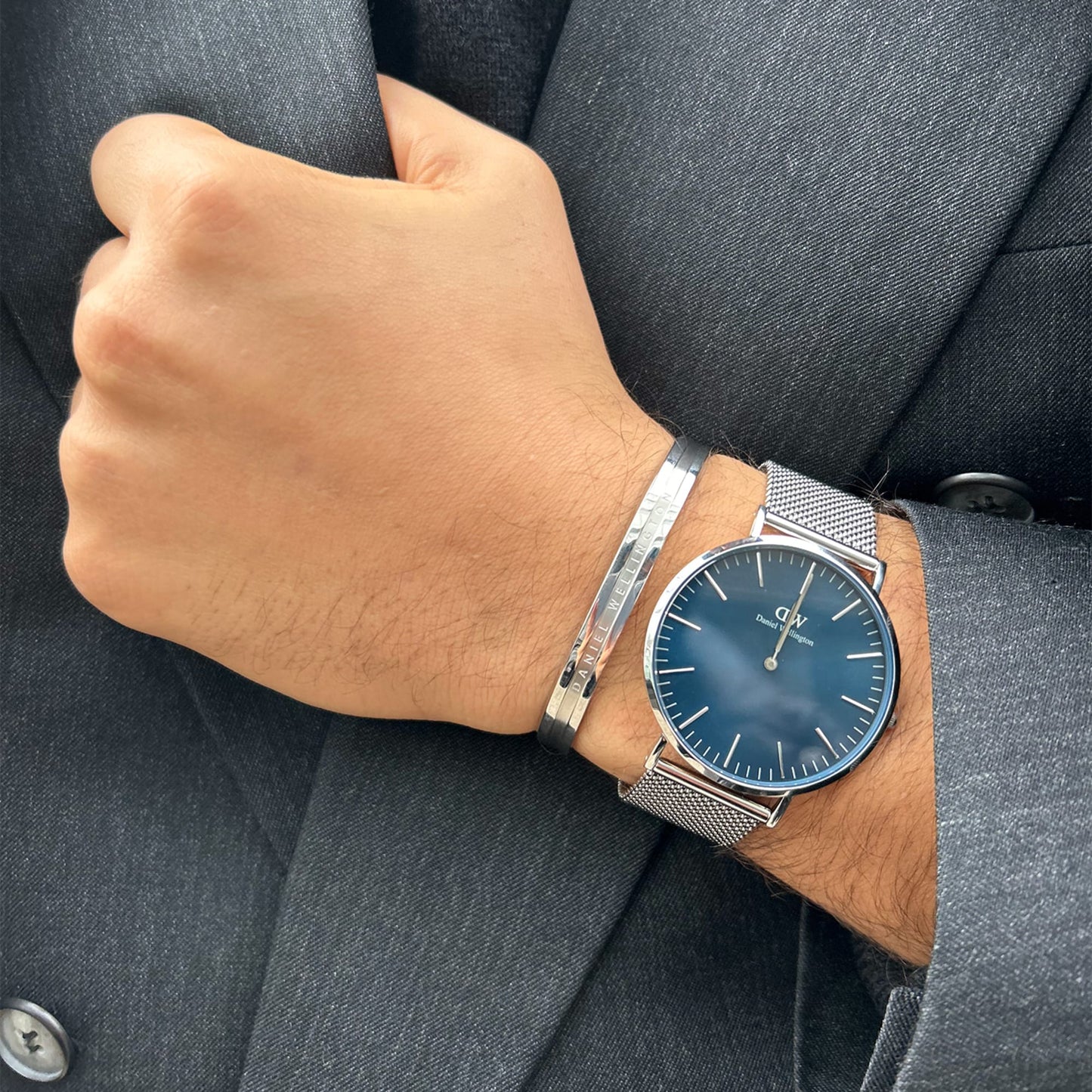 DW Classic Mesh Arctic Silver Watch