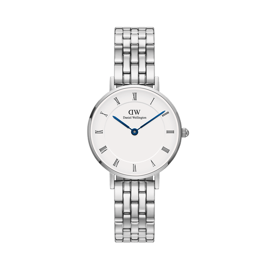 DW Petite Roman Numerals 5-Link Silver Watch
