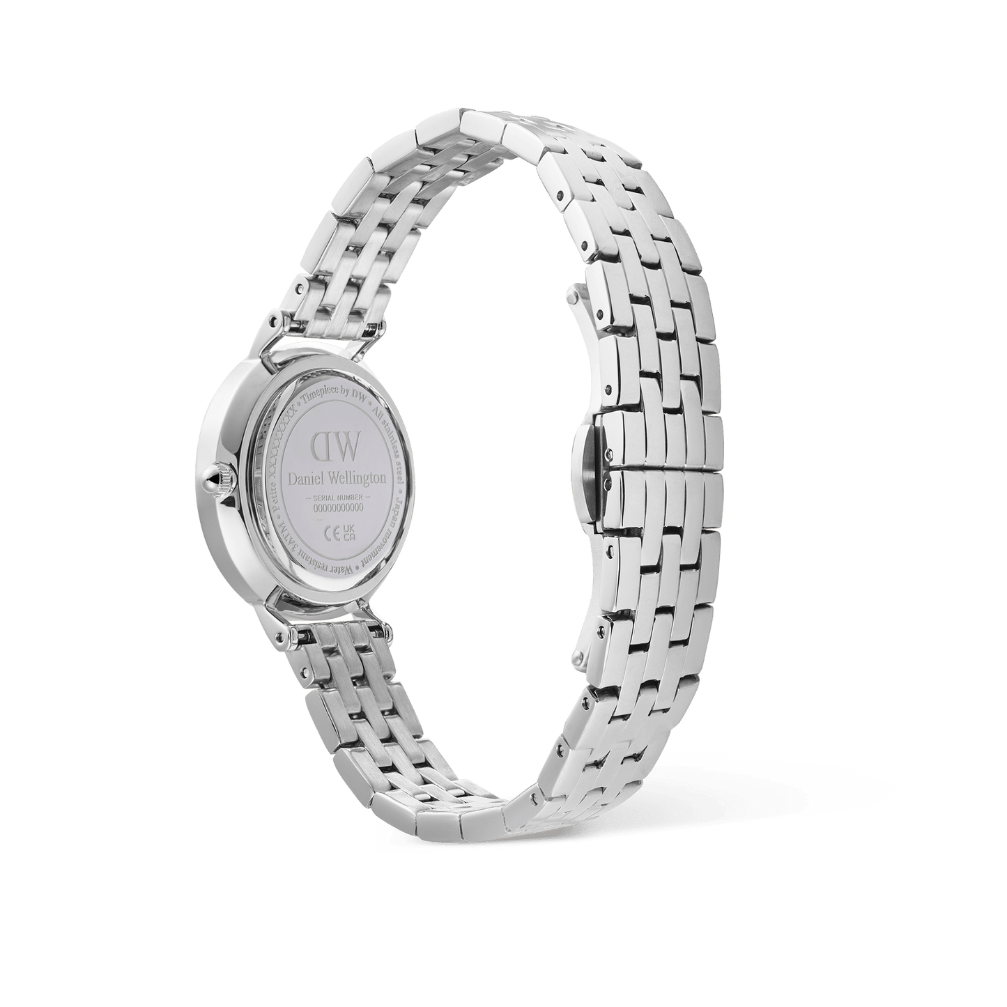 DW Petite Roman Numerals Date 5-link Silver Watch